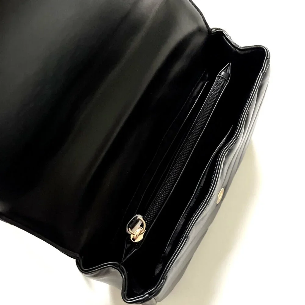 NWT DKNY Veronica Quilted Crossbody Shoulder Bag + Matching Wallet Set Black